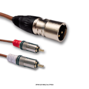 3-Pin XLR Male to Dual RCA Audio Cable Adapter