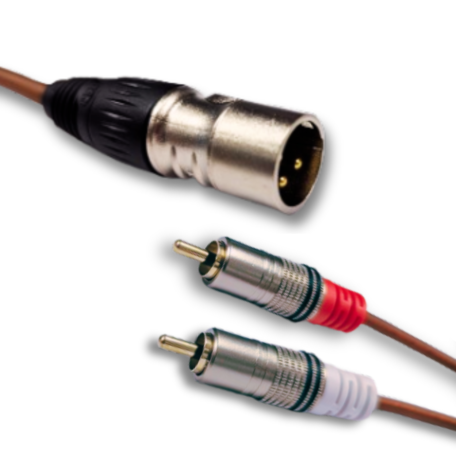 3-Pin XLR Male to Dual RCA